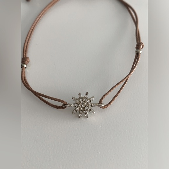 String Bracelet with Star Shaped Faux Diamonds - Picture 2 of 3